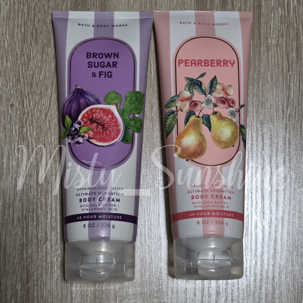 Bath & Body Works Brown Sugar & Fig and Pearberry Body Cream Set NEW